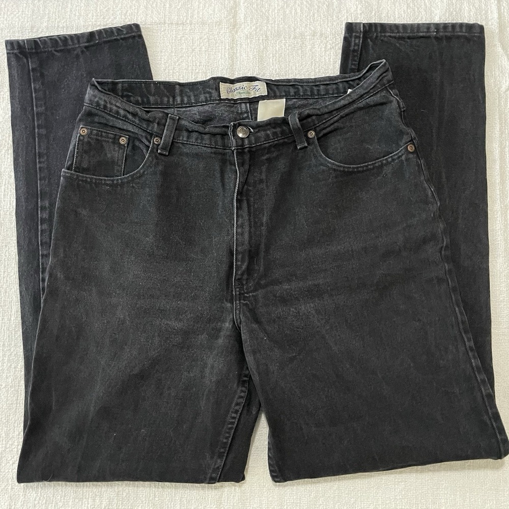 Vintage‎ St Johns Bay Classic Fit Jeans Womens 14 Black Denim 90s Classic Y2K